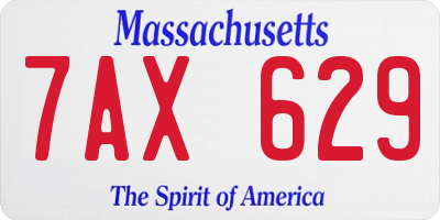 MA license plate 7AX629