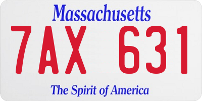 MA license plate 7AX631