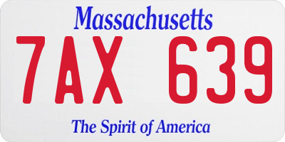 MA license plate 7AX639
