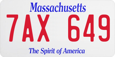 MA license plate 7AX649