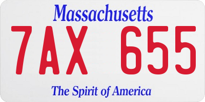 MA license plate 7AX655