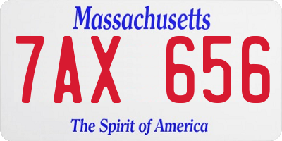 MA license plate 7AX656
