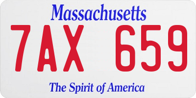 MA license plate 7AX659