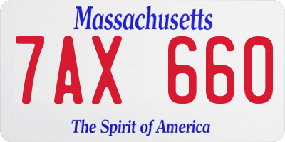 MA license plate 7AX660