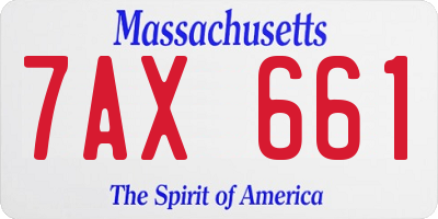 MA license plate 7AX661