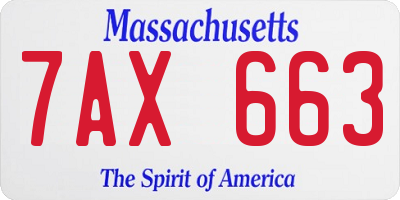 MA license plate 7AX663