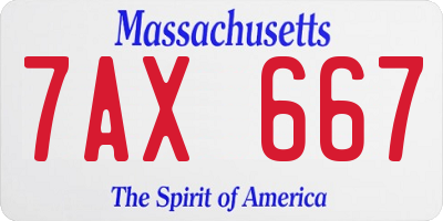 MA license plate 7AX667