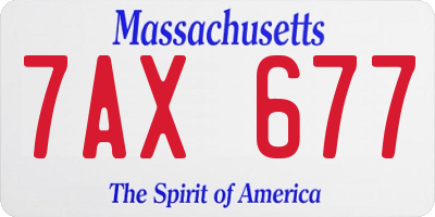 MA license plate 7AX677