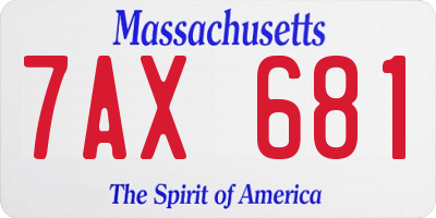 MA license plate 7AX681