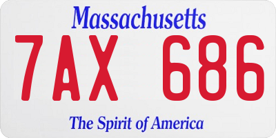 MA license plate 7AX686