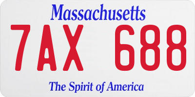 MA license plate 7AX688