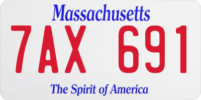 MA license plate 7AX691