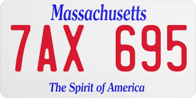 MA license plate 7AX695