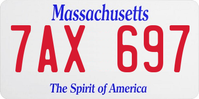 MA license plate 7AX697