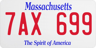 MA license plate 7AX699