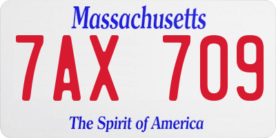 MA license plate 7AX709