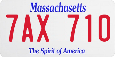 MA license plate 7AX710