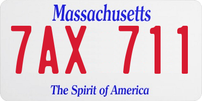 MA license plate 7AX711
