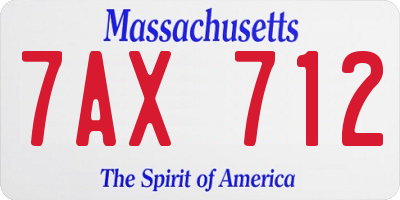 MA license plate 7AX712