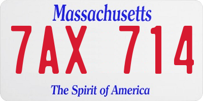 MA license plate 7AX714