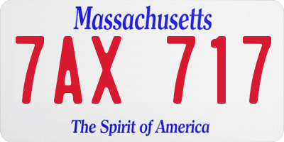 MA license plate 7AX717