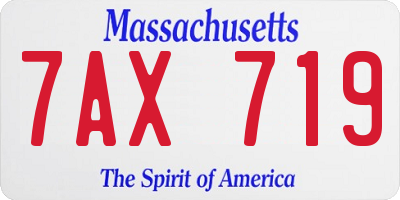 MA license plate 7AX719