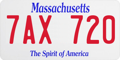 MA license plate 7AX720