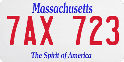 MA license plate 7AX723