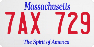 MA license plate 7AX729