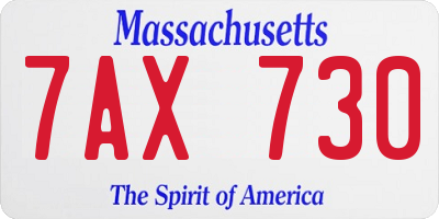 MA license plate 7AX730