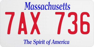 MA license plate 7AX736