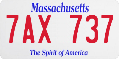 MA license plate 7AX737