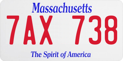 MA license plate 7AX738