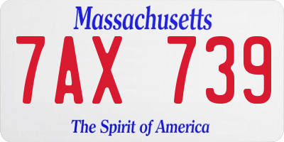 MA license plate 7AX739
