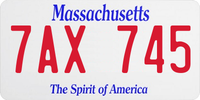 MA license plate 7AX745