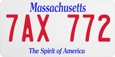 MA license plate 7AX772