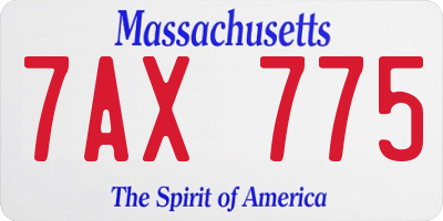MA license plate 7AX775