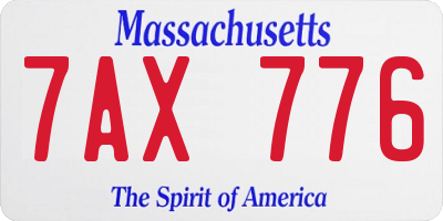 MA license plate 7AX776