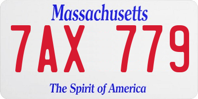 MA license plate 7AX779