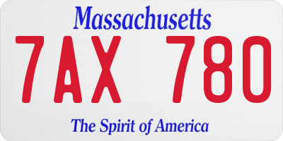MA license plate 7AX780