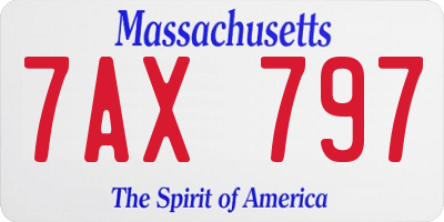 MA license plate 7AX797