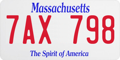 MA license plate 7AX798