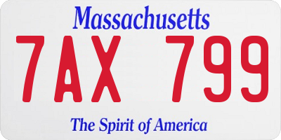 MA license plate 7AX799