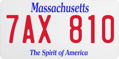 MA license plate 7AX810