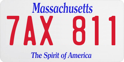 MA license plate 7AX811