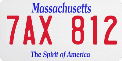 MA license plate 7AX812