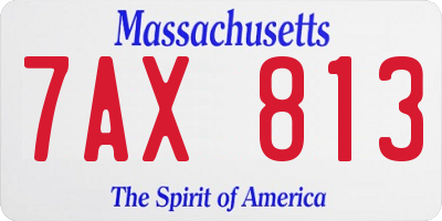 MA license plate 7AX813