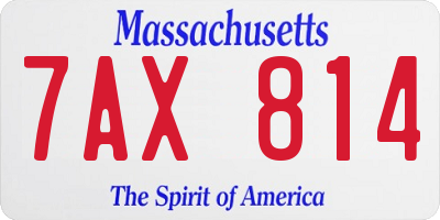 MA license plate 7AX814