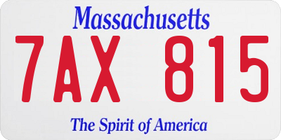 MA license plate 7AX815