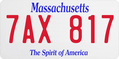MA license plate 7AX817